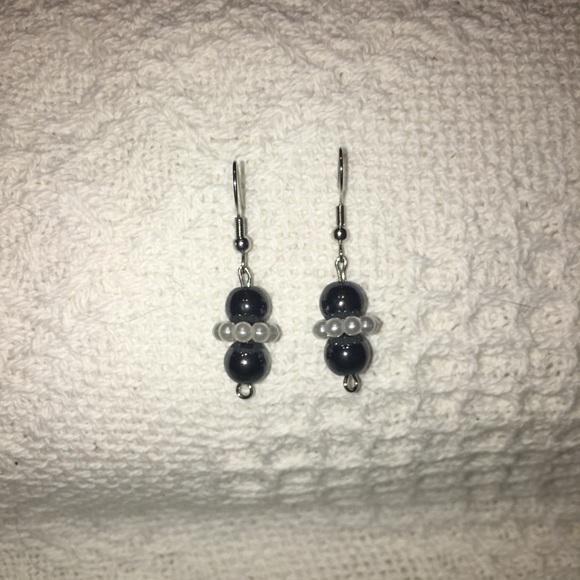 Black Hematite Gemstone Beaded Earrings - Picture 4 of 6
